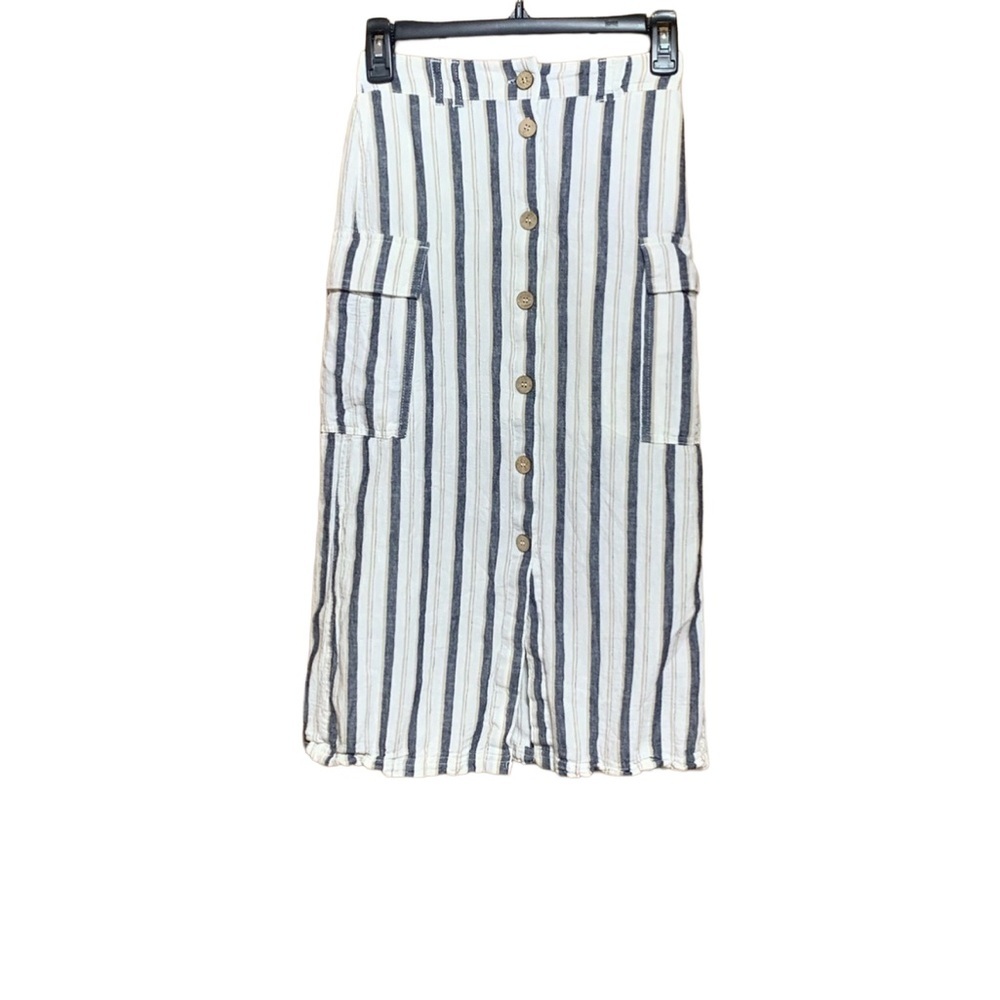 Striped Button-Down Skirt Women’s Love Tree Size Small